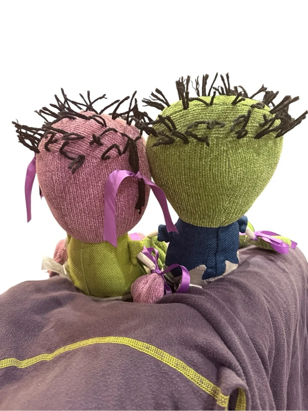 Zombie Buddy and Beauty Plush Rag Doll Pair Halloween Decorations Plushies